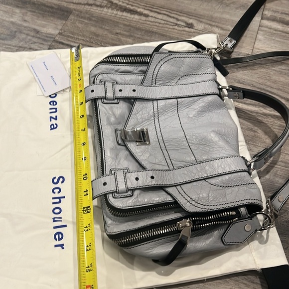 Proenza Schouler PS1 Zip Paper Lambskin Leather Dove Grey Shoulder Bag - Picture 5 of 16
